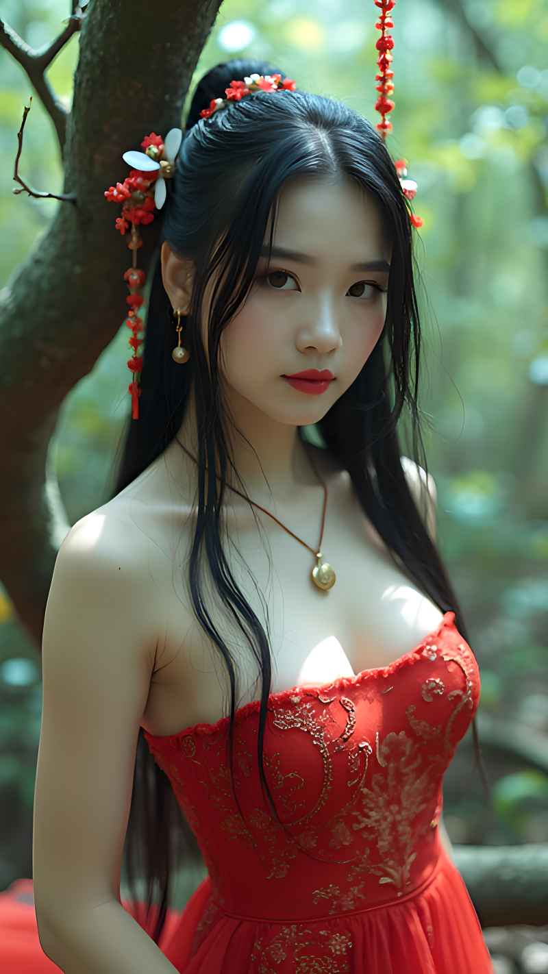 红色女子户外拍摄系列高清艺术视觉 60