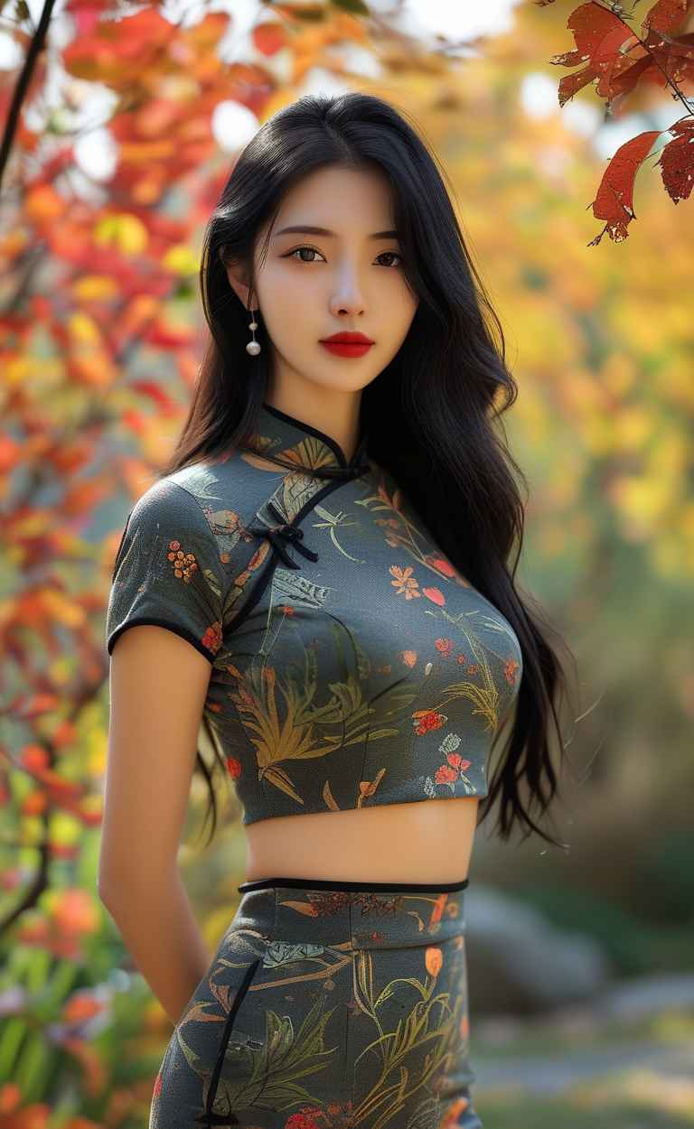 秋天美女户外摄影图 31