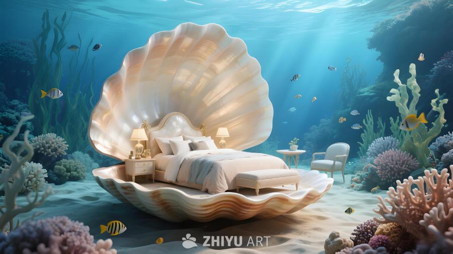 水下贝壳床：海洋与睡眠的奇妙融合