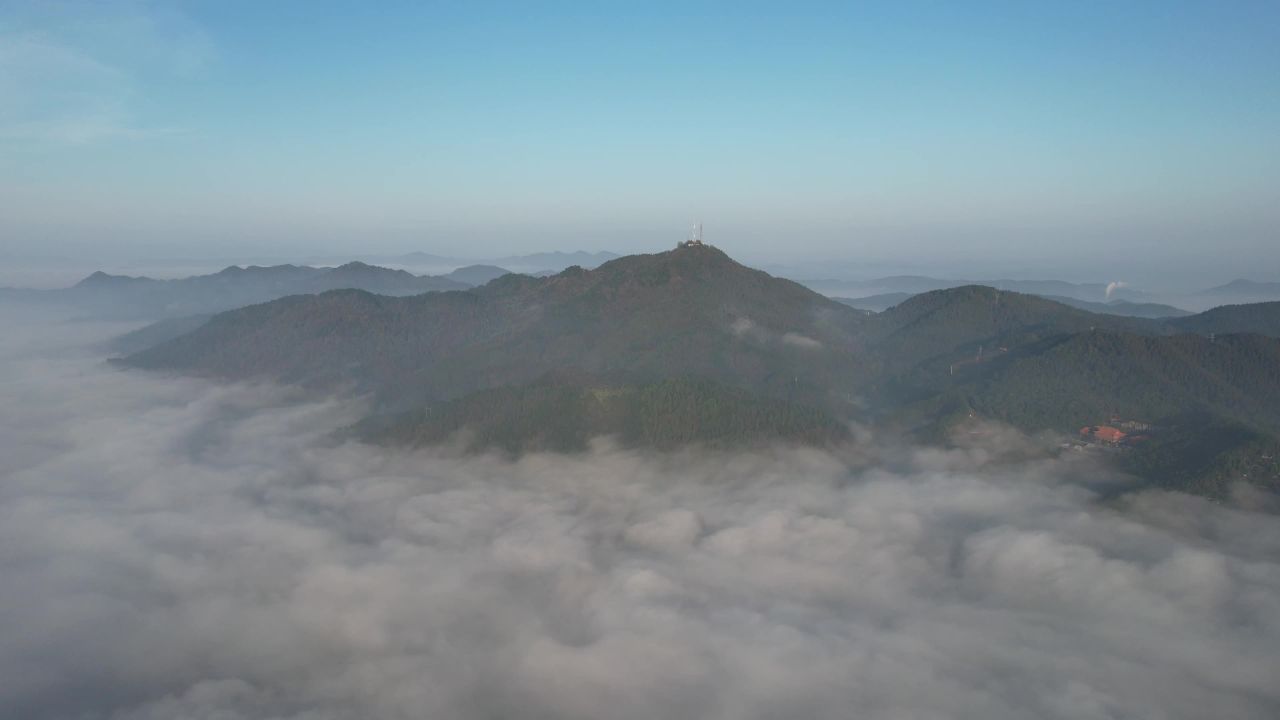 祖国 壮丽河山 清晨 云海 云雾 缭绕