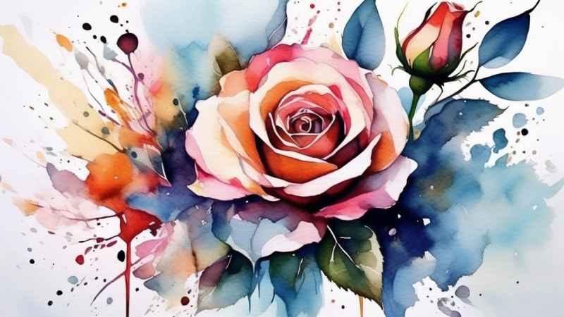 抽象花卉玫瑰插画 16