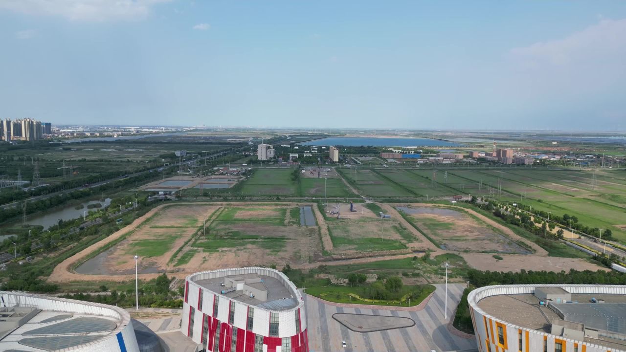  山东东营市科技馆航拍