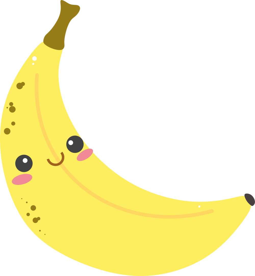 香蕉黄色甜健康水果有营养食品可爱快乐微笑