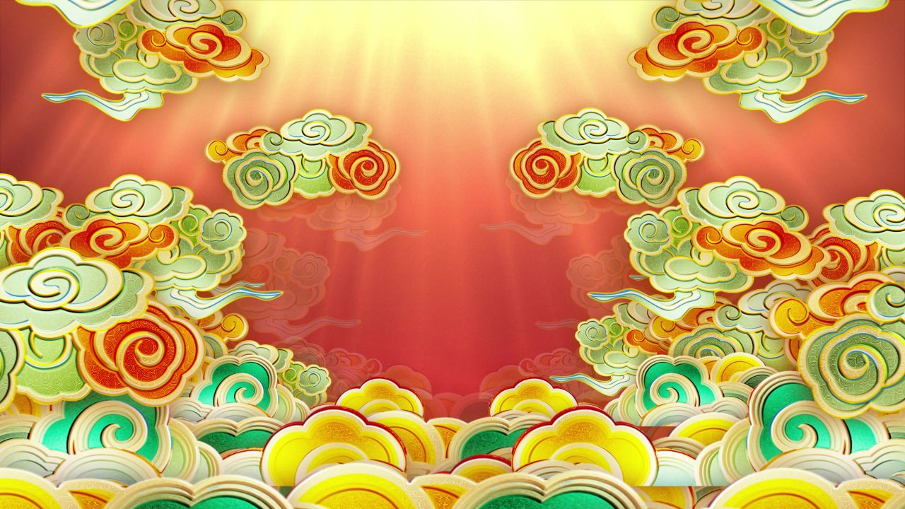 古风背景视频 中国风 意境春天 桃花 水墨 2