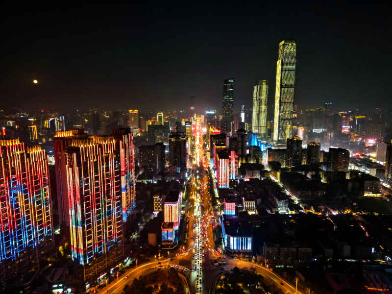 湖南长沙城市风光航拍摄影图