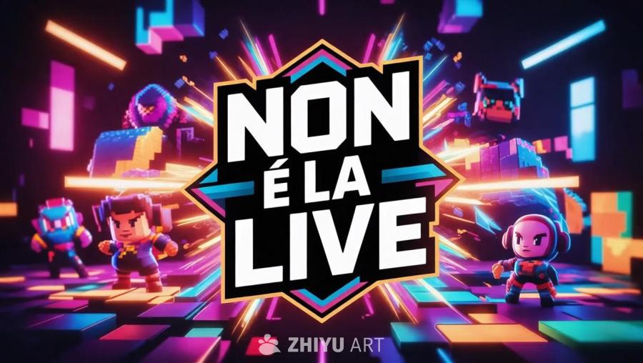 一个电子游戏主题的标志，上面写着“non è la