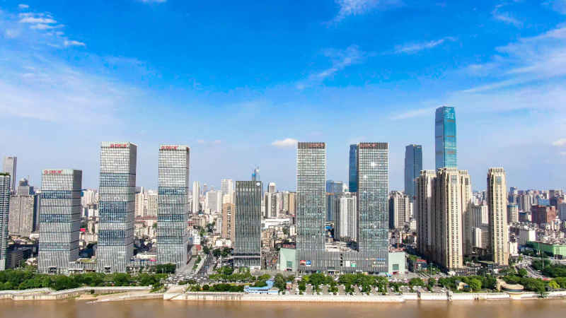 湖南长沙城市风光航拍摄影图 