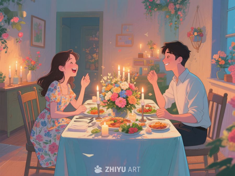 温馨晚餐，浪漫对话 771
