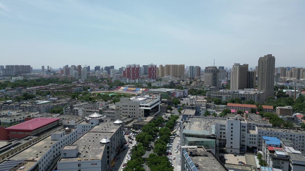 河北保定城市风光航拍