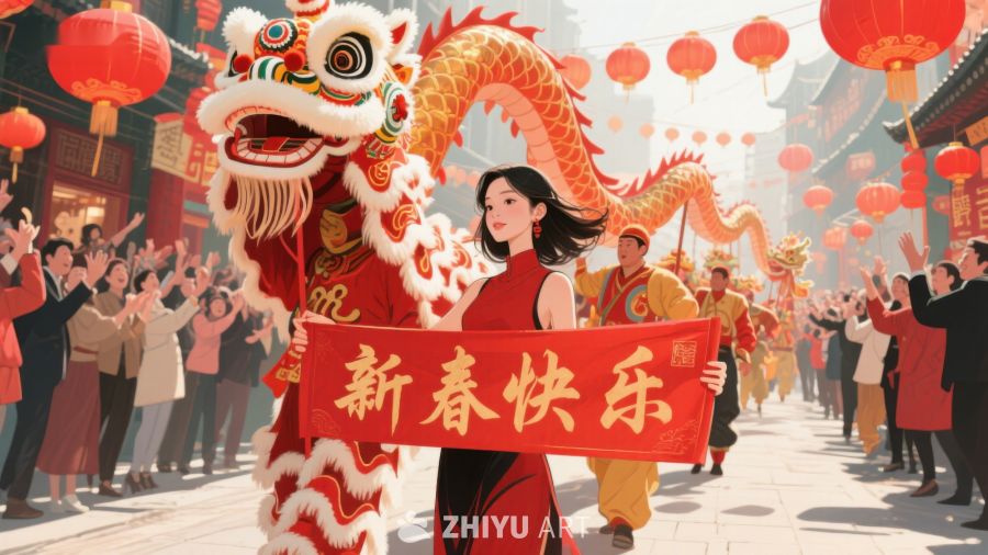 新春佳节舞龙表演 1045
