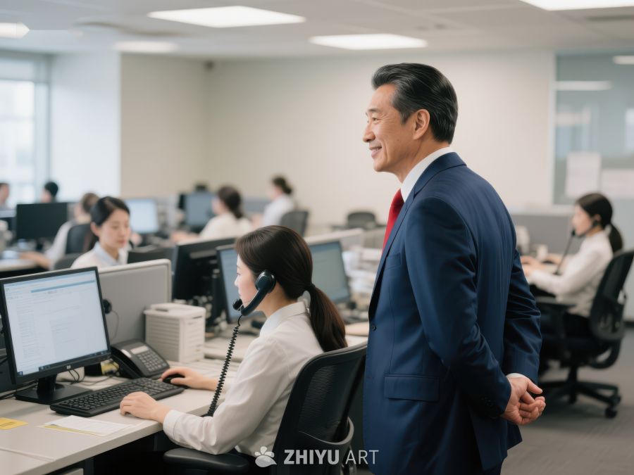 办公室内管理人员与员工交流 30