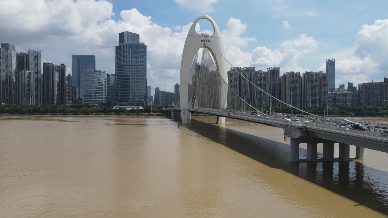 广州猎德大桥航拍 