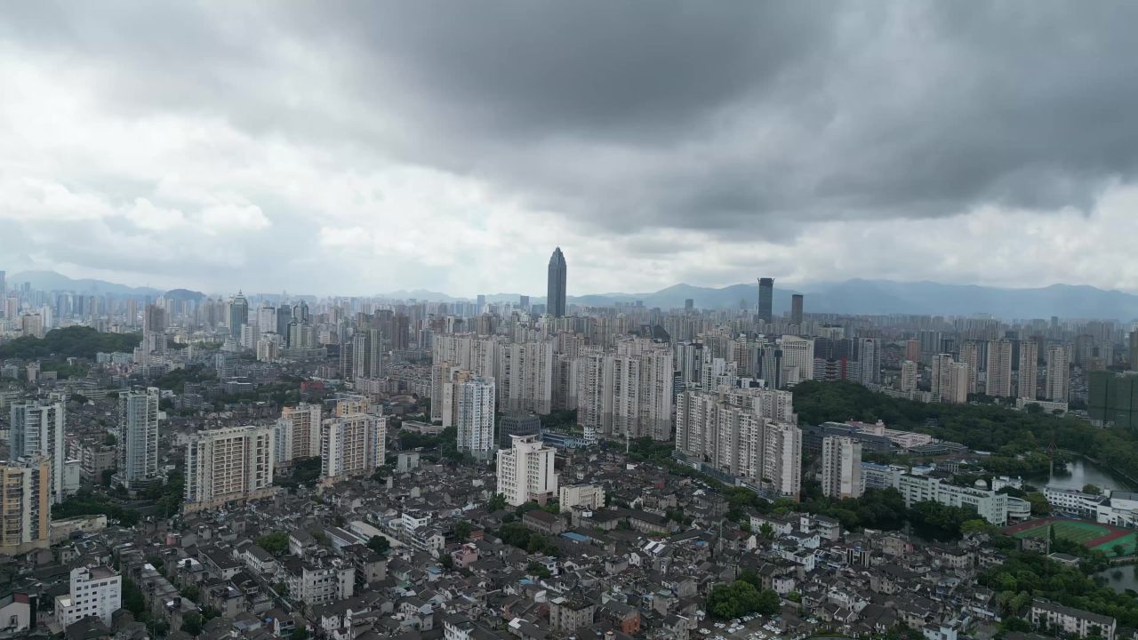 航拍浙江温州城市风光温州建设