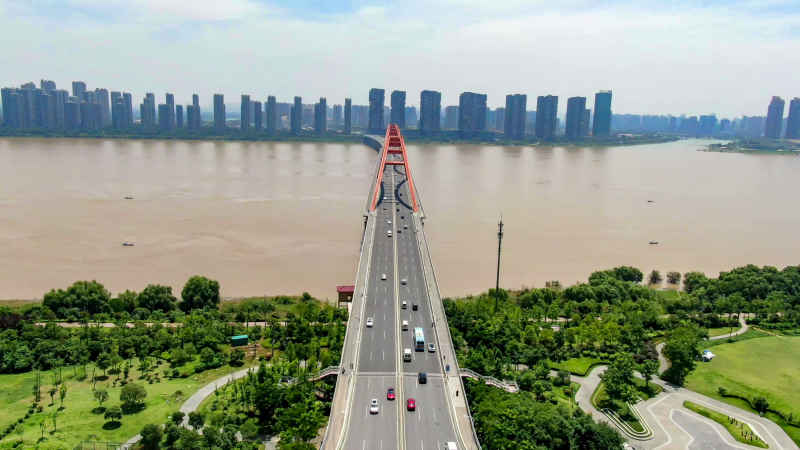湖南长沙城市风光航拍摄影图 