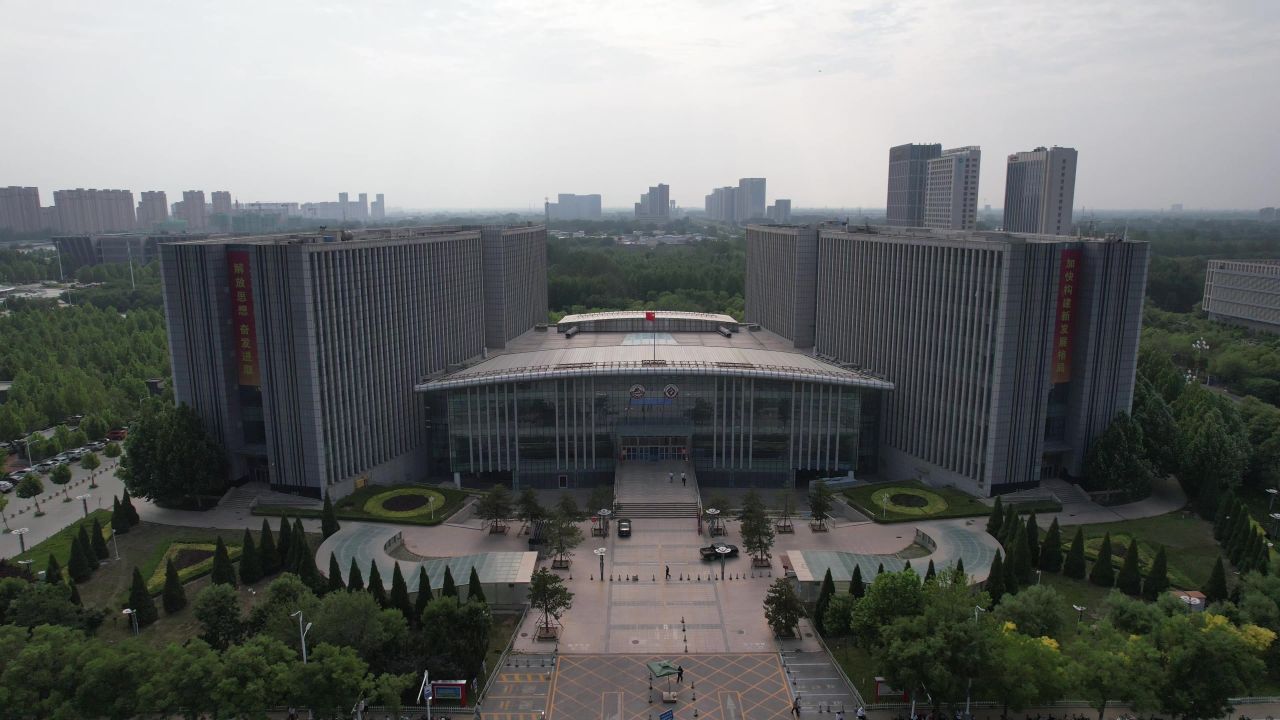 河北沧州市民中心航拍