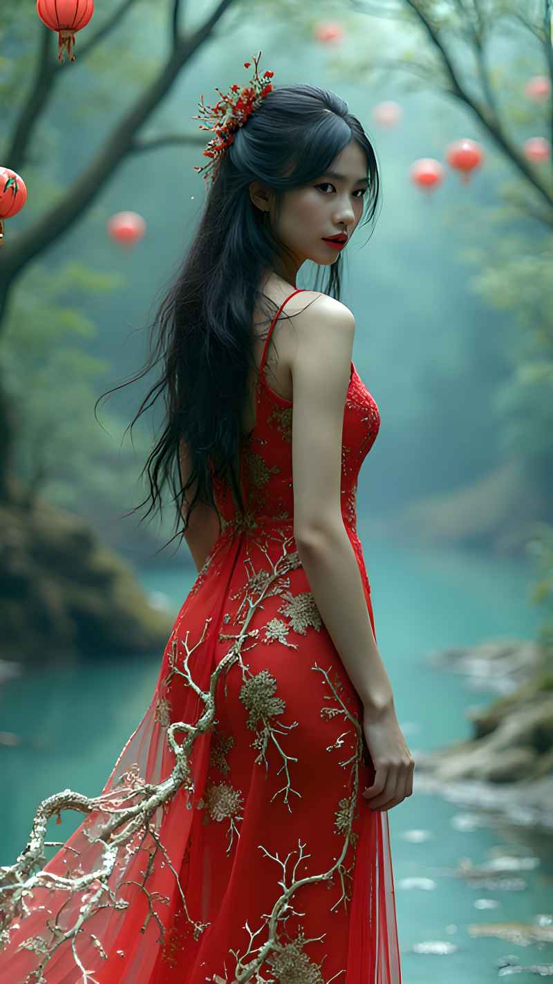 红色女子户外拍摄系列高清艺术视觉 71