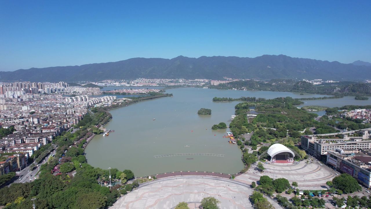 广东肇庆城市风光旅游景区航拍 
