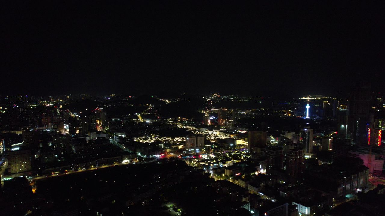 江苏徐州城市夜景灯光航拍