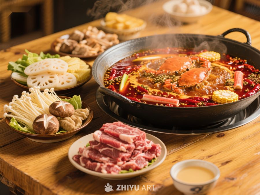 热气腾腾的火锅宴，食材丰富诱人 526