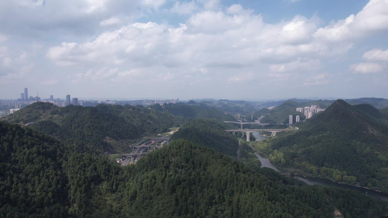 贵州贵阳城市风光航拍