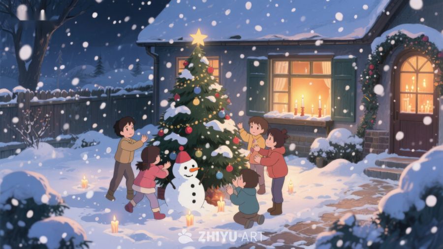 雪夜家庭共度圣诞 275