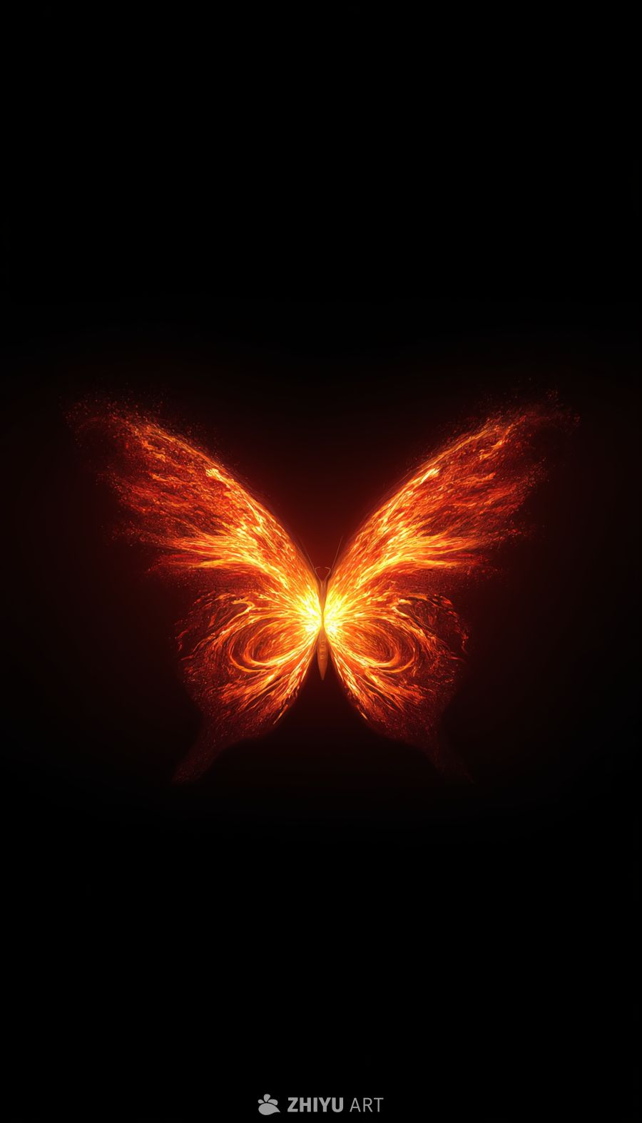  暗黑魔幻 炽热火焰蝴蝶对称装饰元素 11