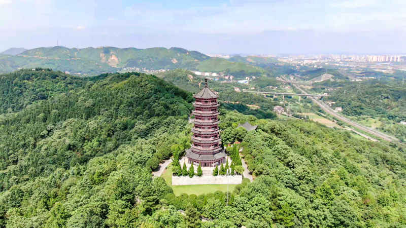 湖南湘潭城市风光航拍摄影图