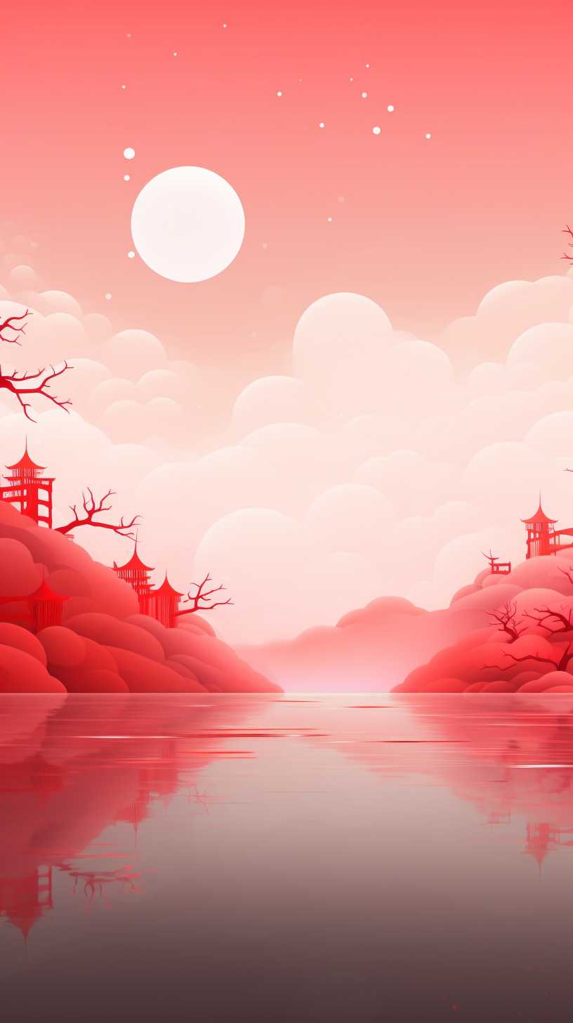 红色背景艺术图