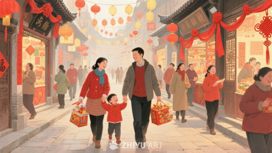 春节街头，家人携手共庆佳节 109