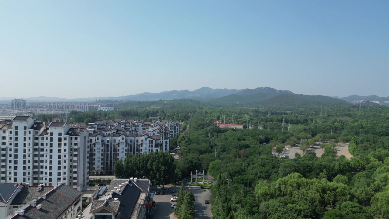  航拍山东潍坊青州城市风光