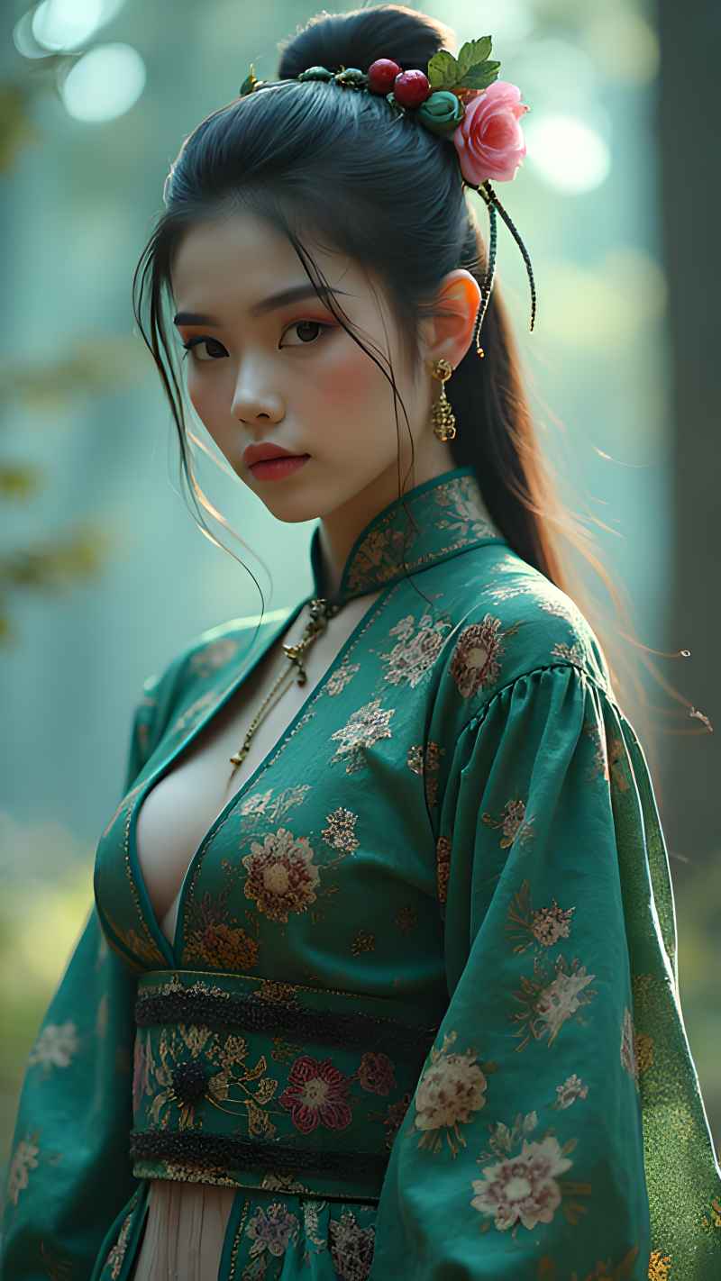 森林系好看拍摄特色美女 32