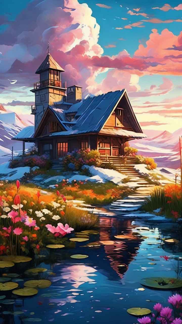 充满活力的绿洲在它的后院各种花 135