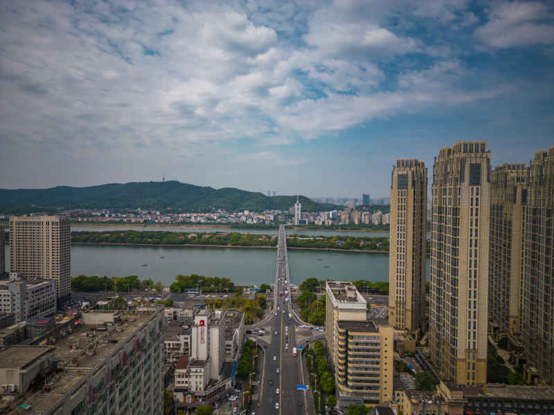 航拍湖南长沙城市风光长沙建设