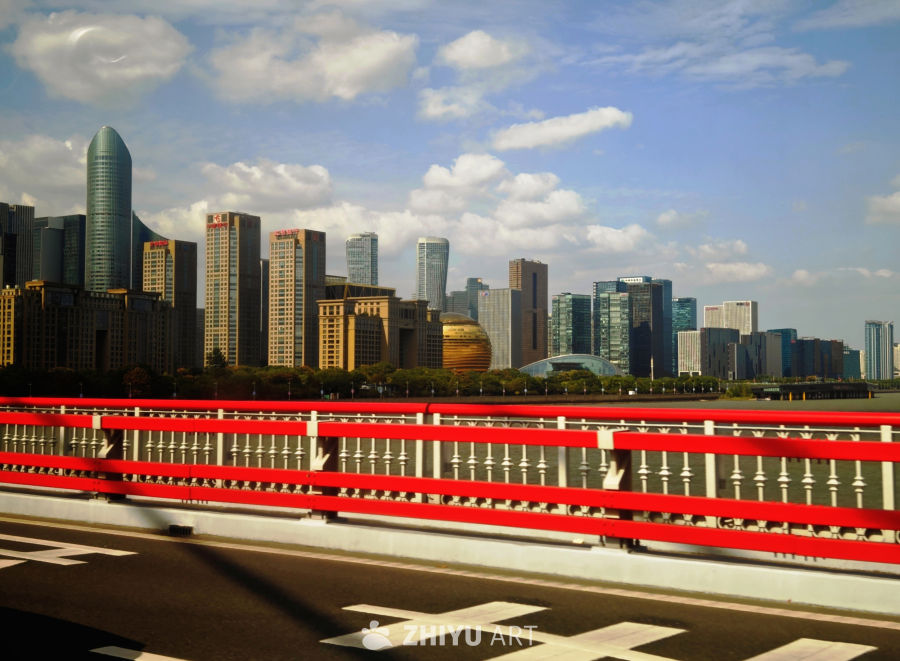杭州钱塘江大桥城景