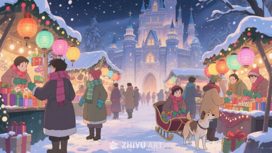 冬日城堡前的热闹市集 4