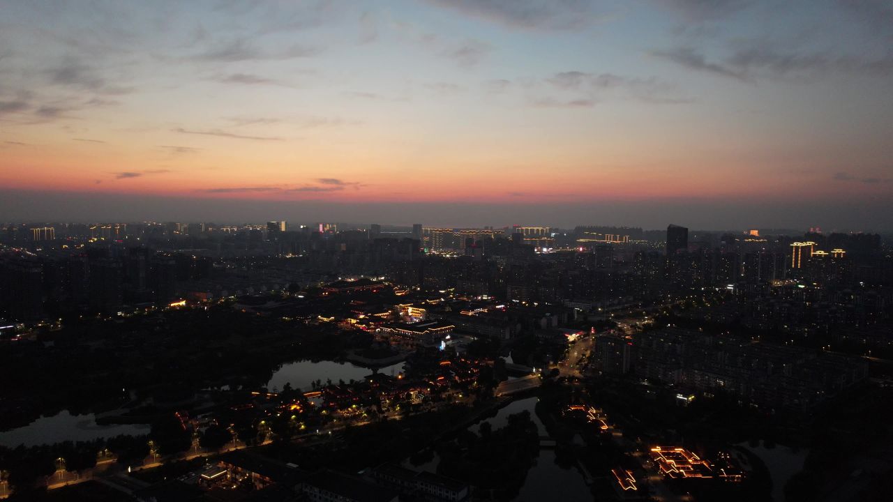 江苏宿迁城市风光地标建筑航拍 