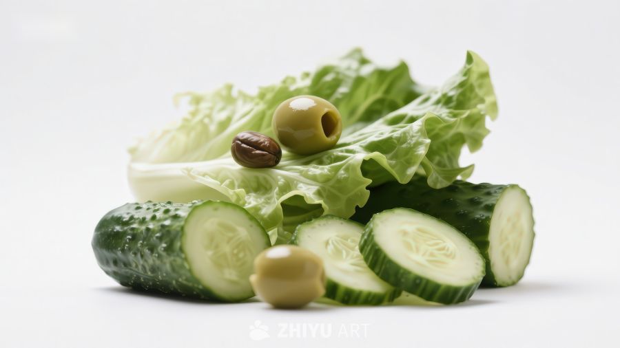 新鲜蔬菜与橄榄组合