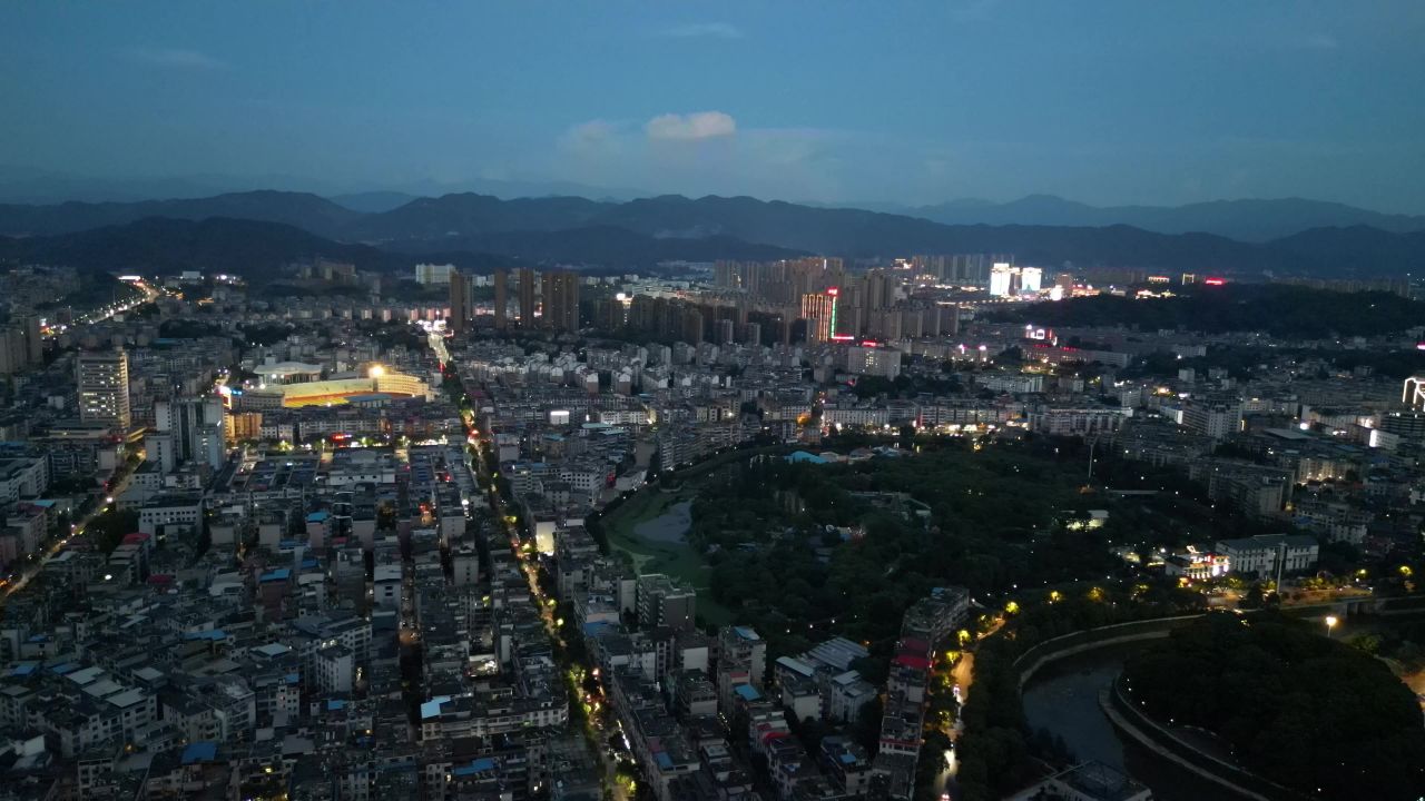 航拍江西萍乡鹅湖公园