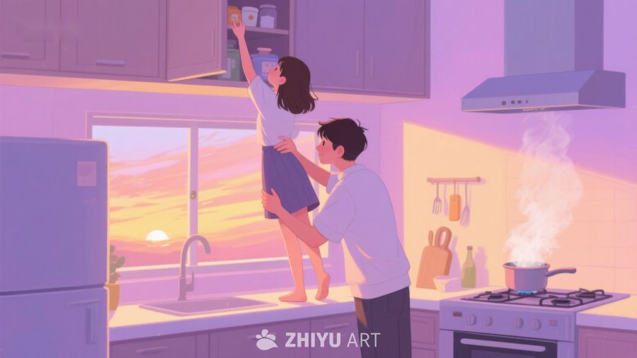 厨房温馨时刻：携手合作的日常 68