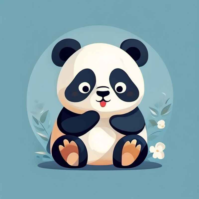 可爱熊猫插画简约风格 109