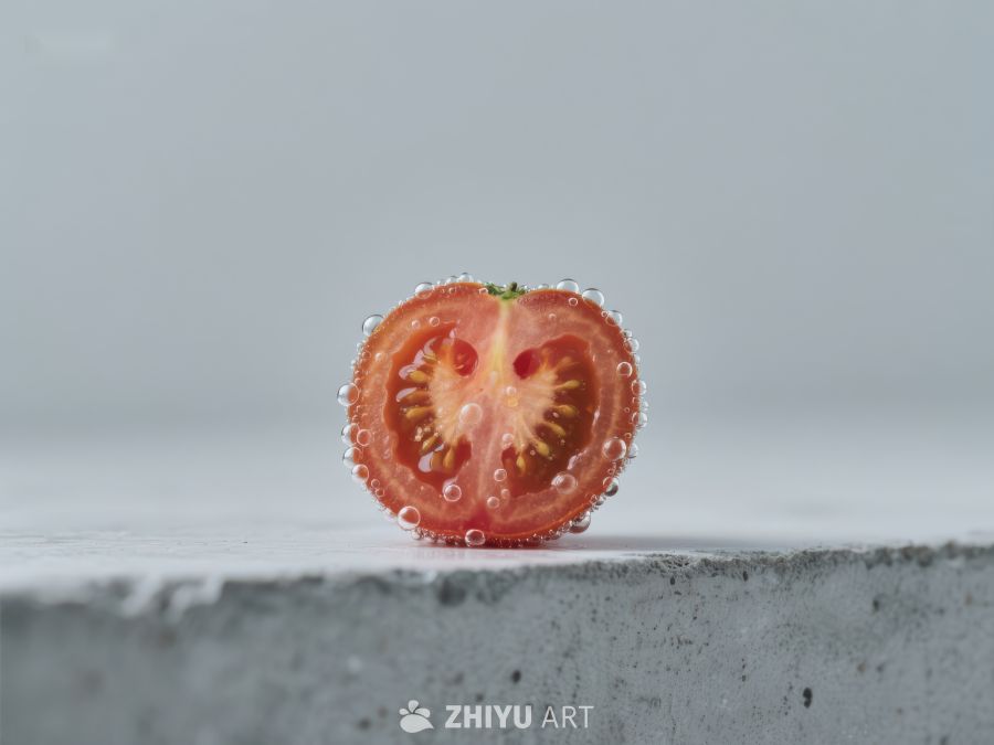 切开的番茄，展示内部结构 1148