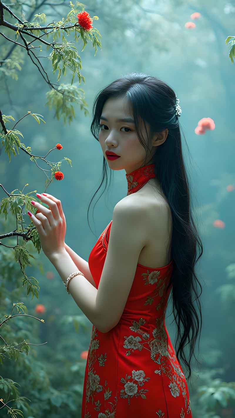 红色女子户外拍摄系列高清艺术视觉 38