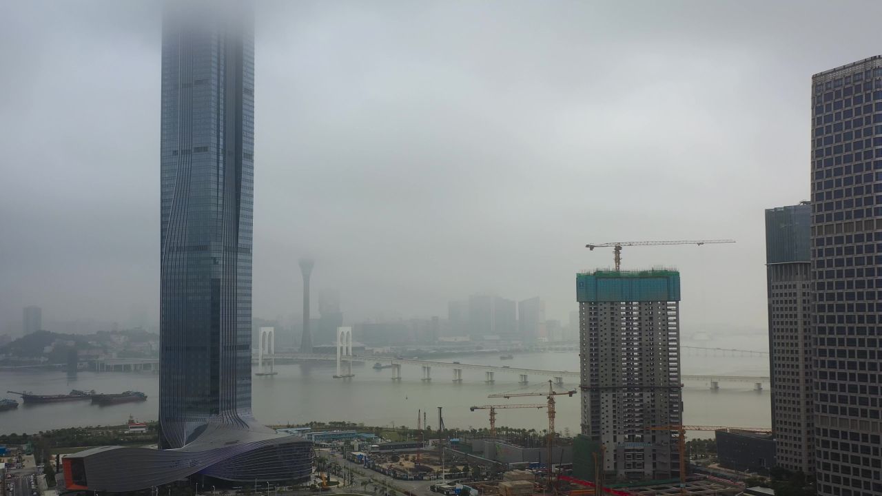 雾霾下澳门横琴十字门