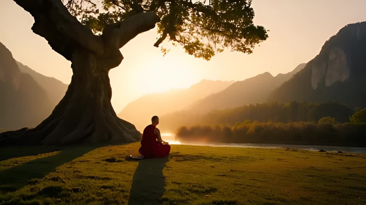 太阳缓缓升起，照耀着广阔的山脉，为宁静的景色镀上一