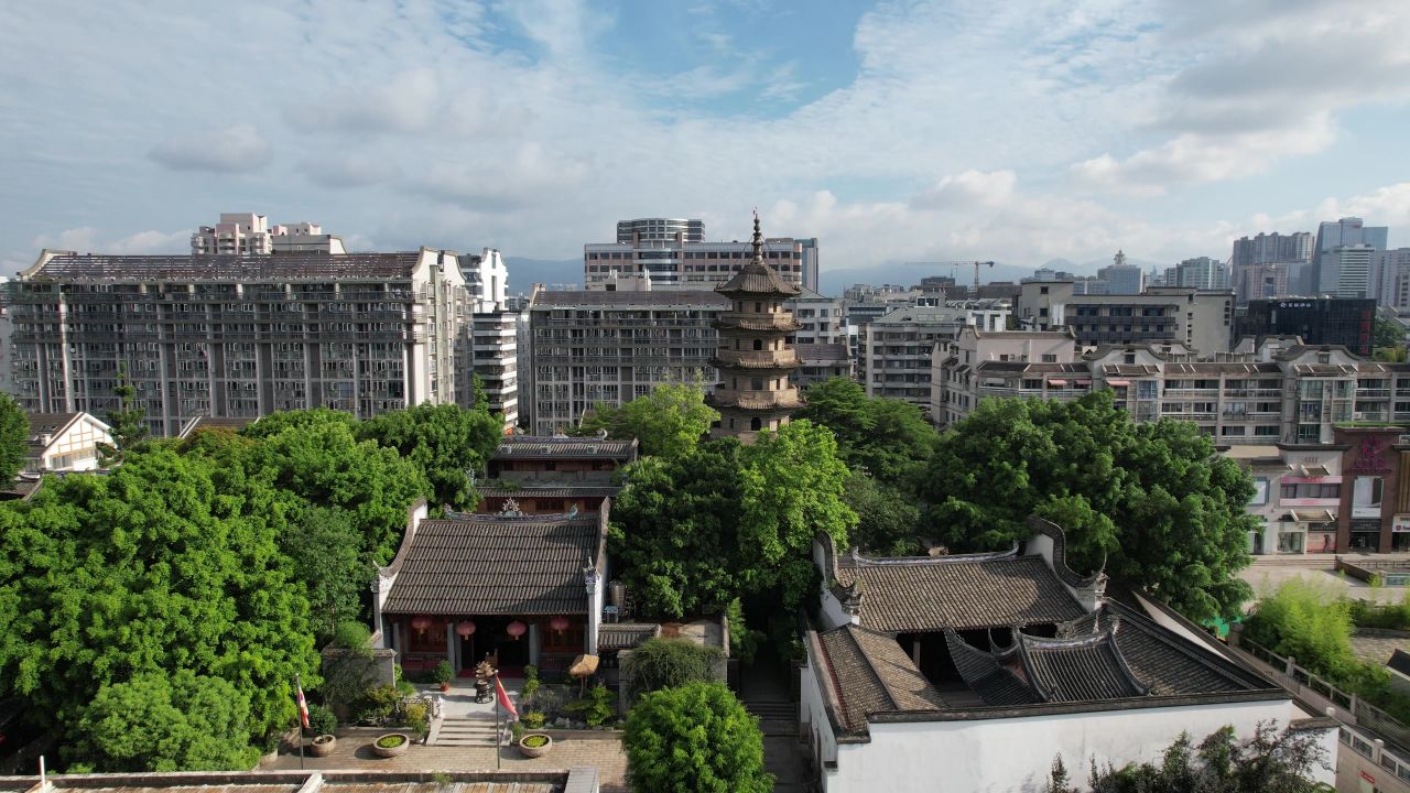 福建福州城市风光航拍 