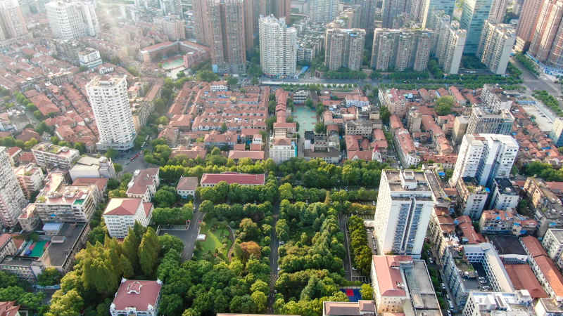 湖北武汉城市风光旅游景区航拍 
