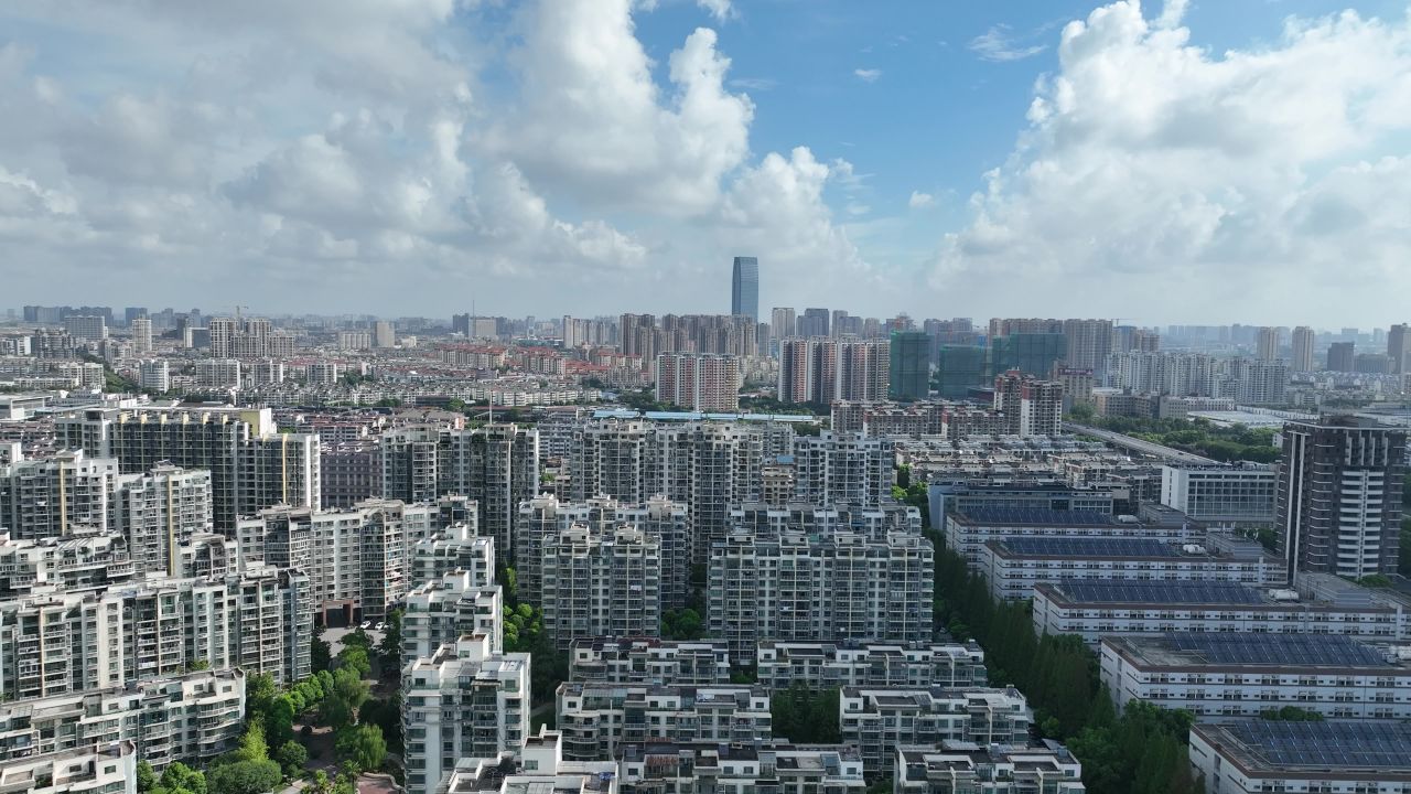 昆山市区航拍