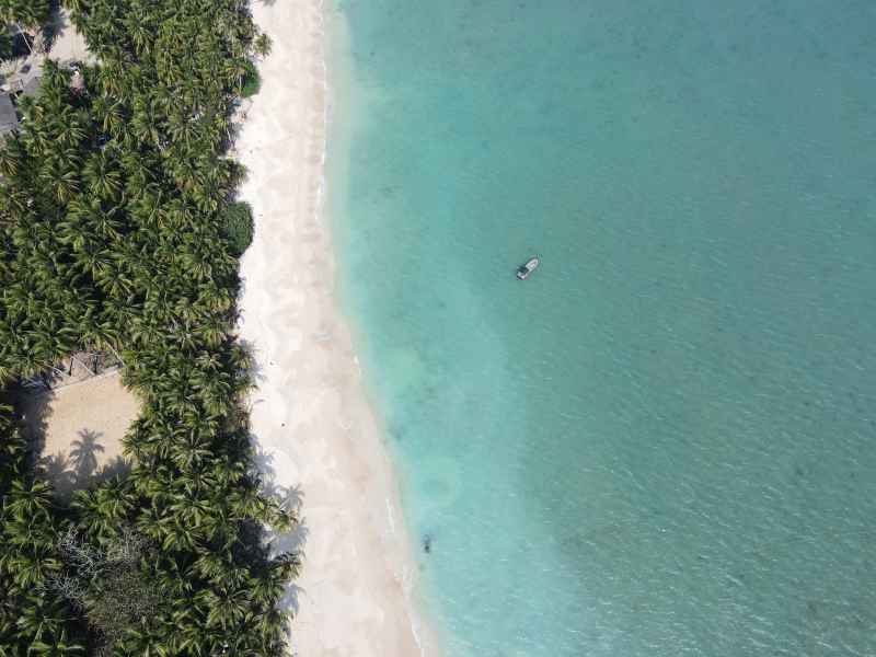 航拍海南琼海博鳌的椰林海岸和碧绿大海 3