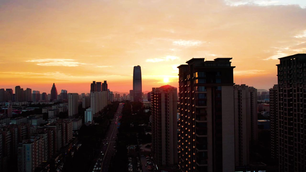 日落 夕阳 城市日落