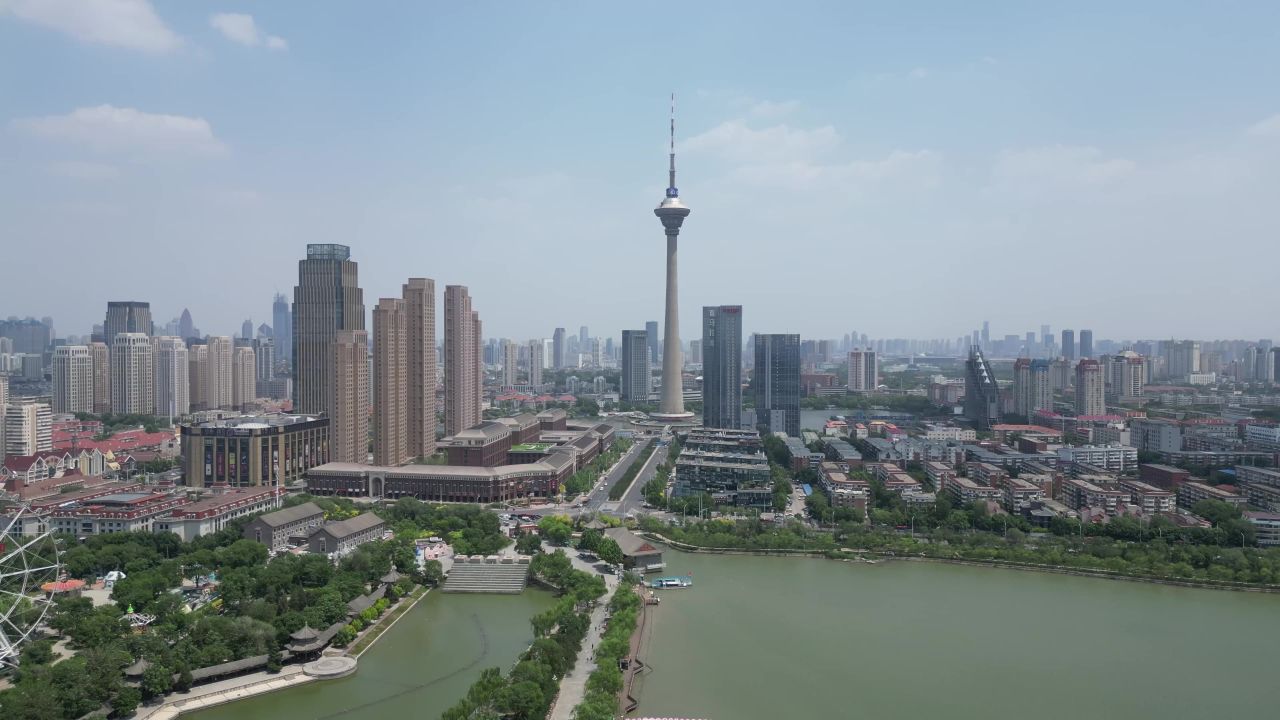 航拍天津电视塔